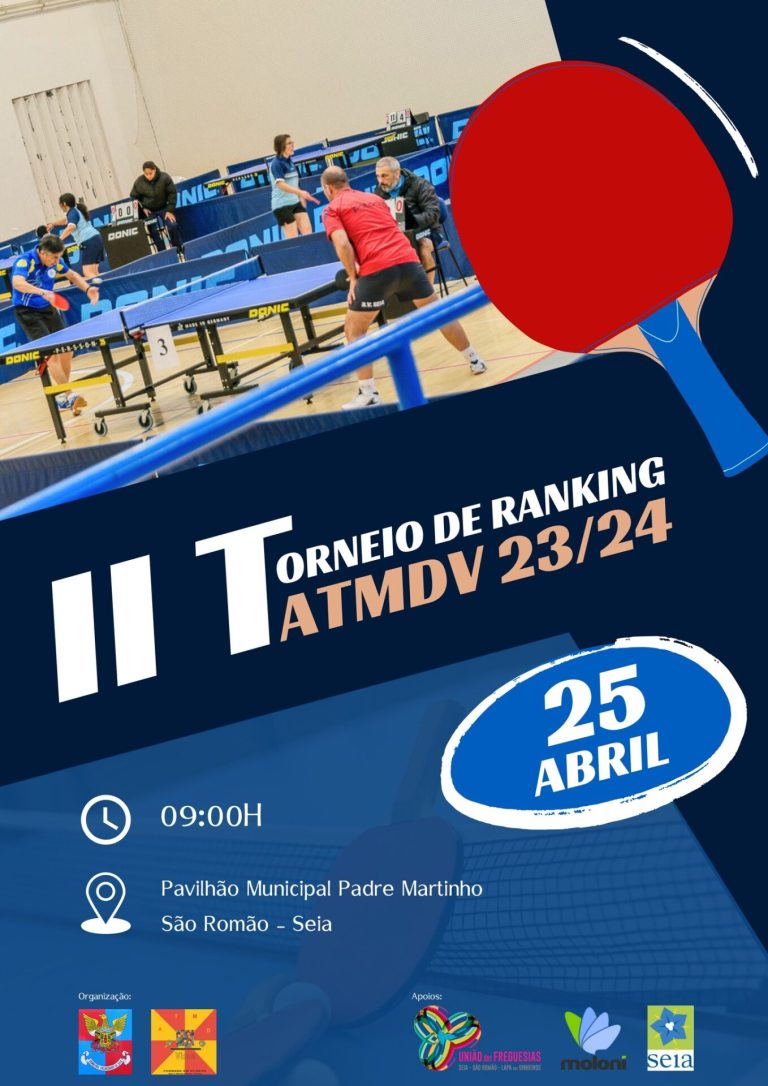 II Torneio de Ranking da Associação de Ténis de Mesa do Distrito de Viseu (ATMDV) realiza-se em São Romão