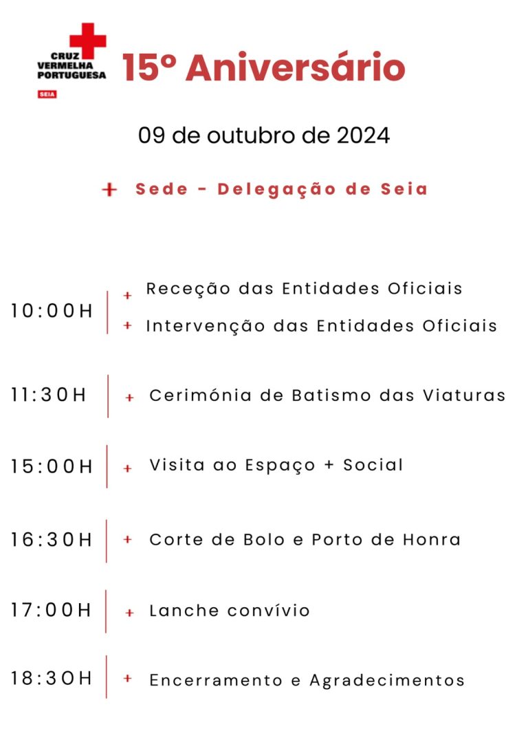 15º Aniversário da Cruz Vermelha Portuguesa – Delegação de Seia