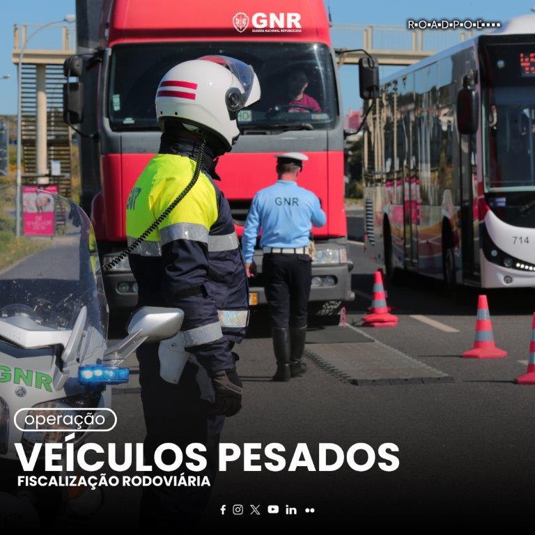 GNR realiza Operação “RoadPol – Veículos pesados de mercadorias e passageiros”