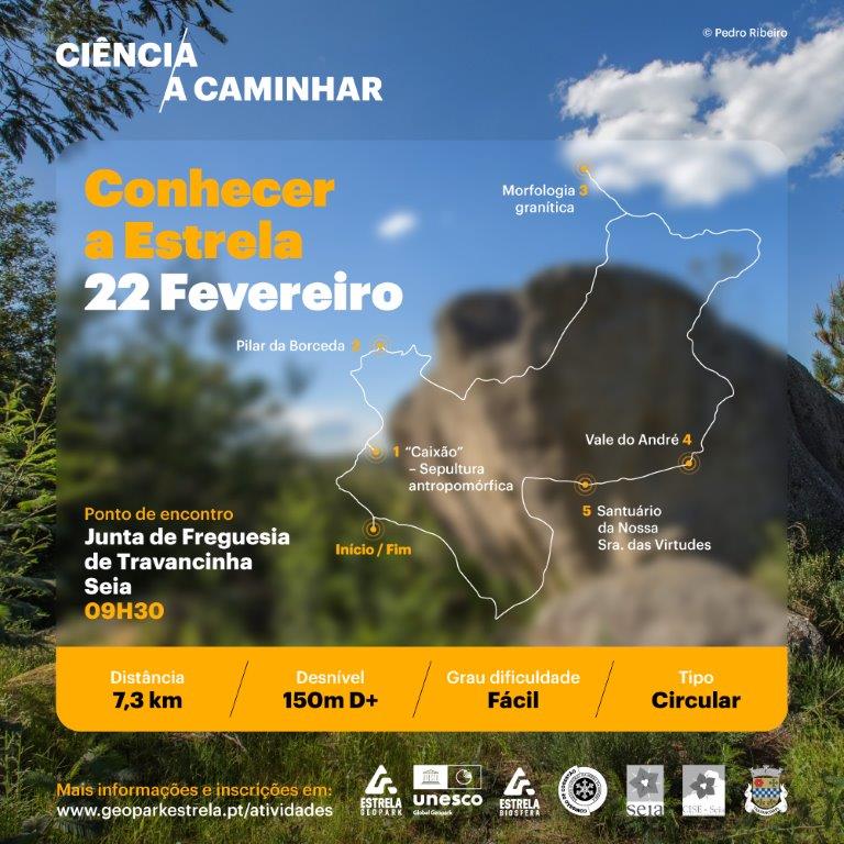 Estrela Geopark promove caminhada, dia 22 de fevereiro, em Travancinha (Seia)