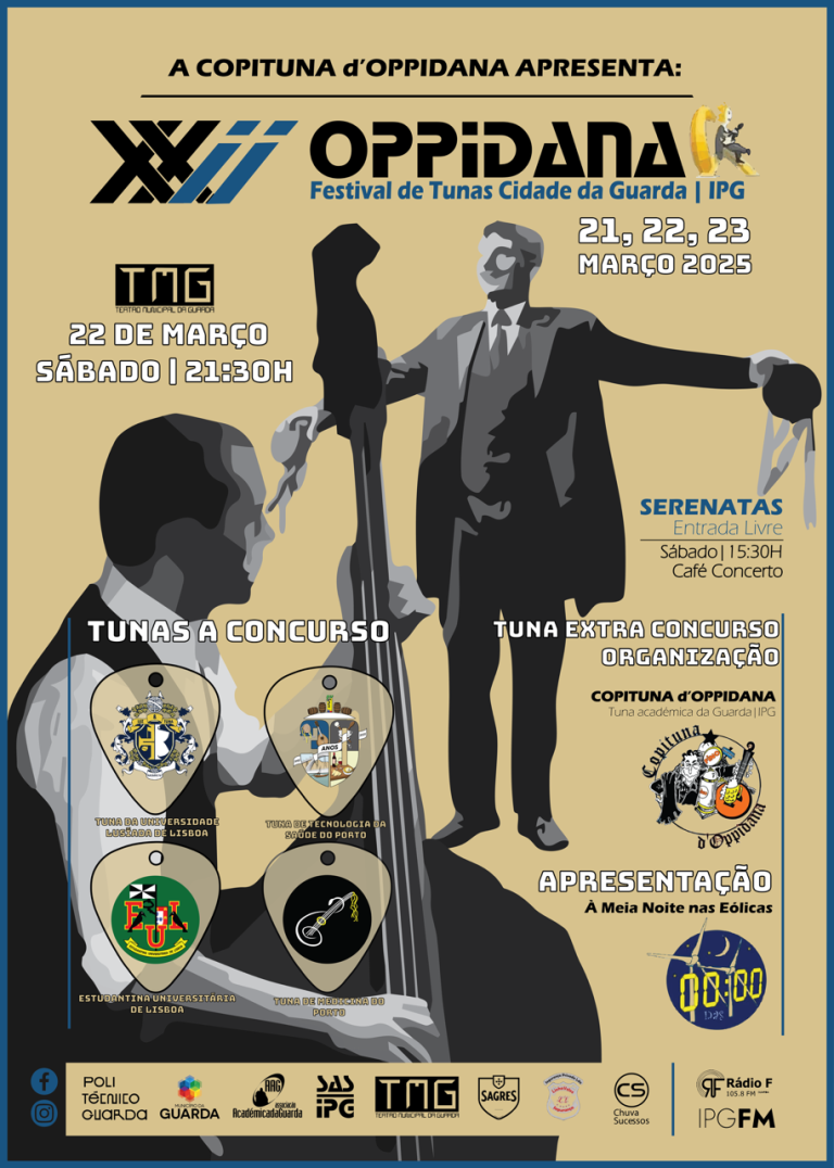 XXII Oppidana Festival de Tunas da Guarda no TMG de 21 a 23 de março