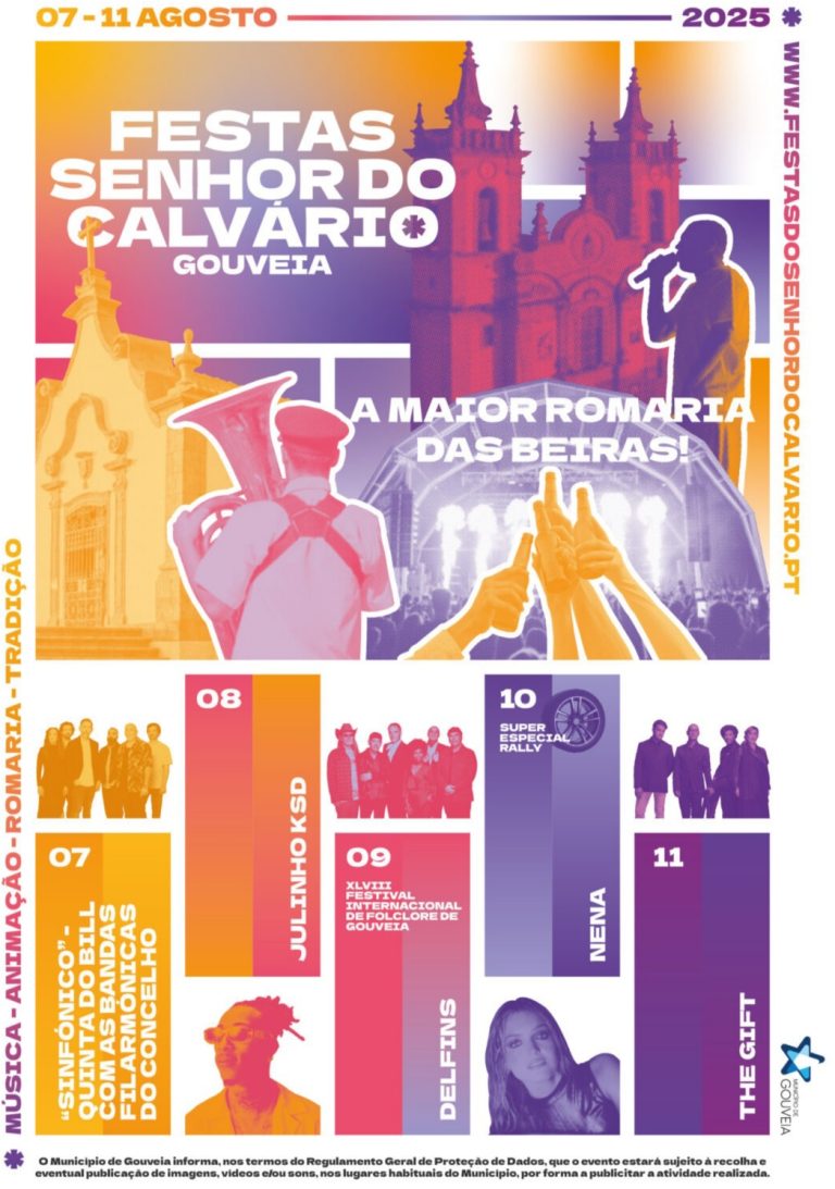 Quinta do Bill, Julinho KSD, Delfins, Nena e The Gift são os cabeças de cartaz das Festas do Senhor do Calvário em Gouveia