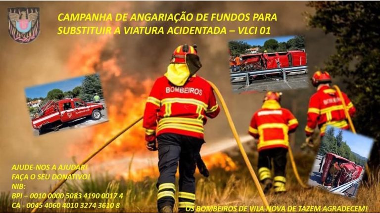 Campanha de angariação de fundos para a Associação Humanitária dos Bombeiros Voluntários de Vila Nova de Tazem