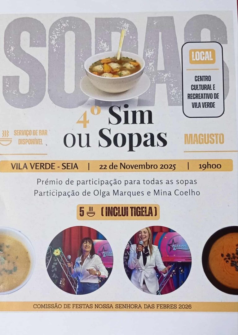 Vila Verde em Festa – 4ª Edição do “Sim ou Sopas” promete noite de sabores e de convívio