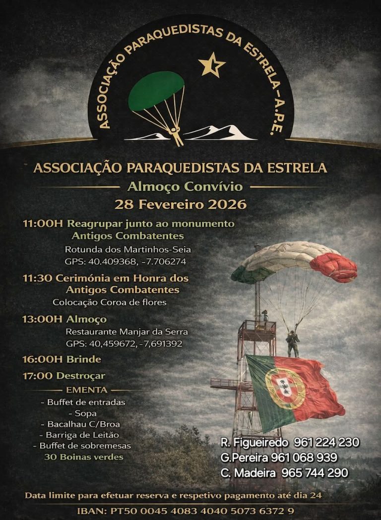 Paraquedistas da Estrela reúnem-se em Seia para homenagem e convívio