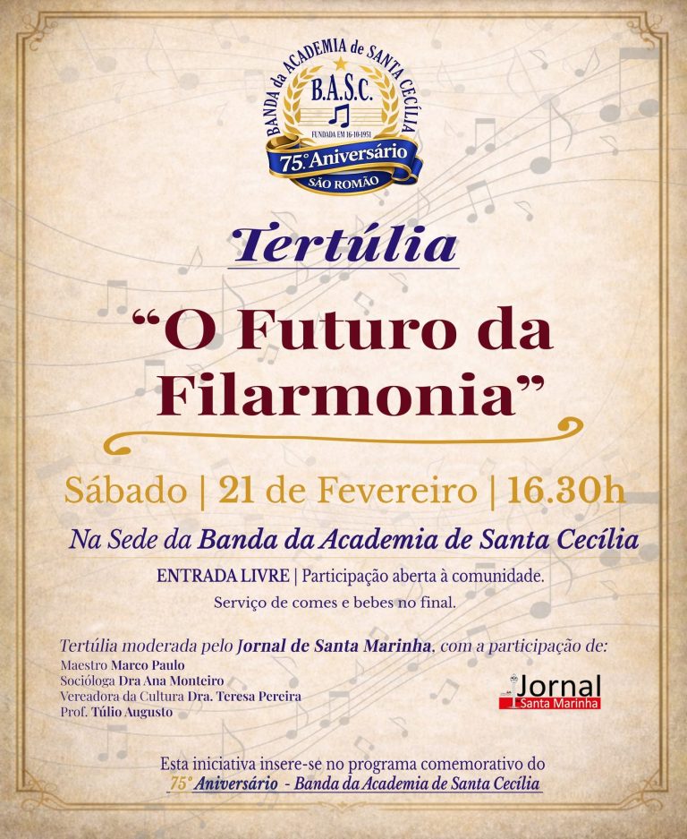 Banda da Academia de Santa Cecília (São Romão) inicia celebrações do 75.º aniversário com debate sobre o futuro