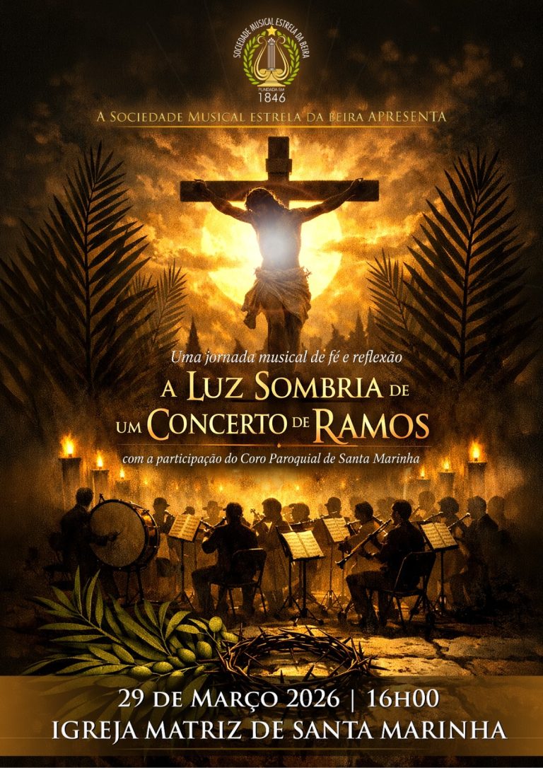 Igreja Matriz de Santa Marinha recebe concerto de Ramos pela Sociedade Musical Estrela da Beira