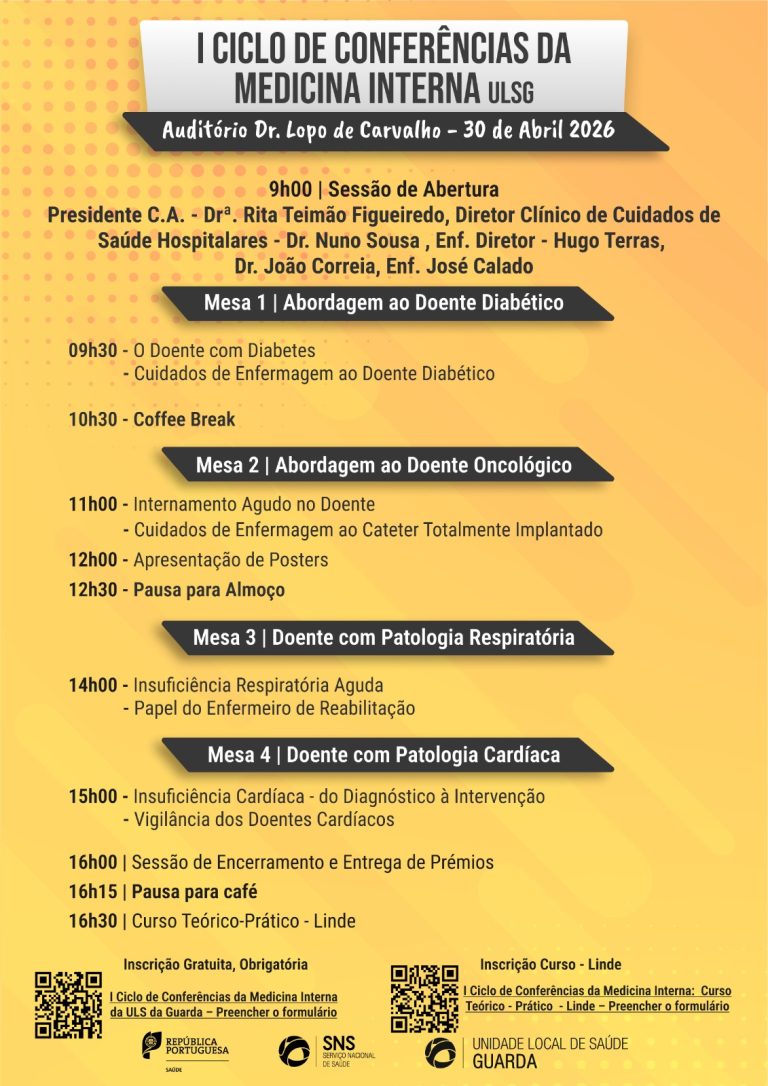 I Ciclo de Conferências da Medicina Interna da ULS Guarda debate desafios atuais na abordagem ao doente crónico