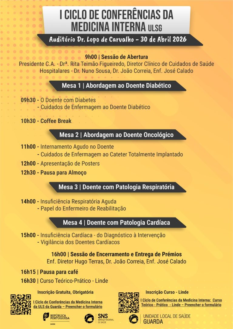 I Ciclo de Conferências da Medicina Interna da ULS Guarda debate desafios atuais na abordagem ao doente crónico