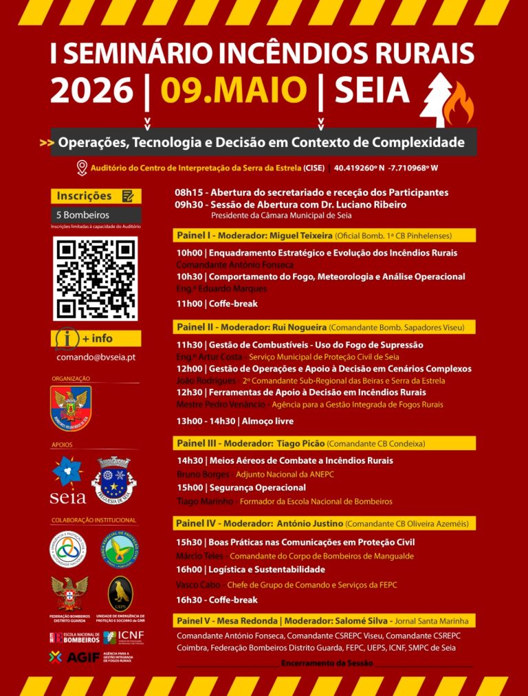Seia recebe I Seminário de Incêndios Rurais para debater tecnologia e decisão em cenários de risco