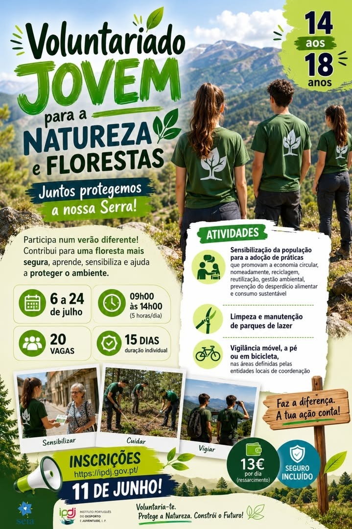 Seia vai receber voluntários jovens para a preservação da natureza e florestas