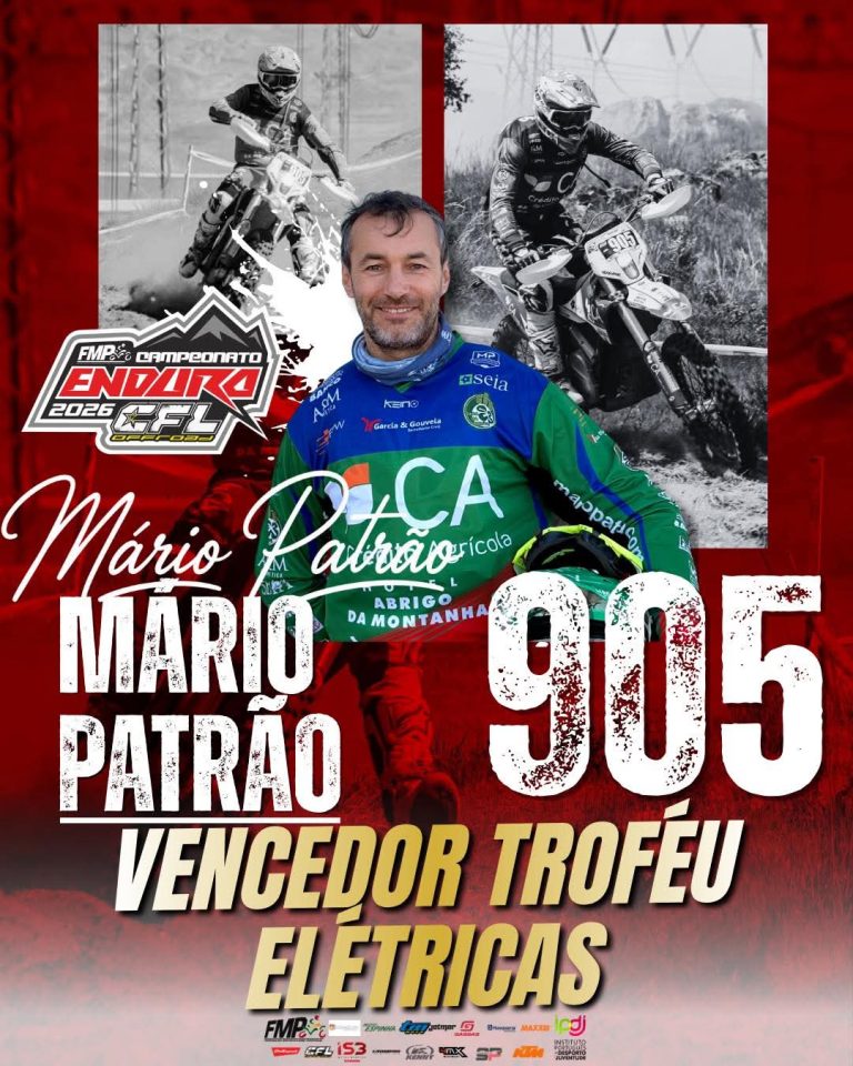 Mário Patrão vence Campeonato Nacional de Enduro na categoria de motos elétricas. Piloto de Seia foi o vencedor da categoria elétrica na derradeira prova da temporada que se disputou em Alcobaça