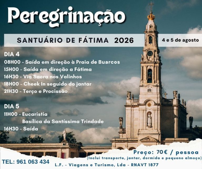 Peregrinação ao Santuário de Fátima em agosto une devoção e momentos de descontração