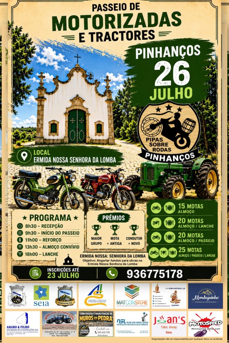 Pinhanços recebe Passeio de Motorizadas e Tratores no dia 26 de julho
