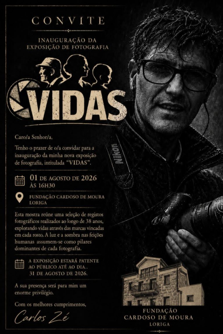 Exposição “VIDAS” de Carlos Zé é inaugurada a 1 de agosto na Fundação Cardoso de Moura em Loriga