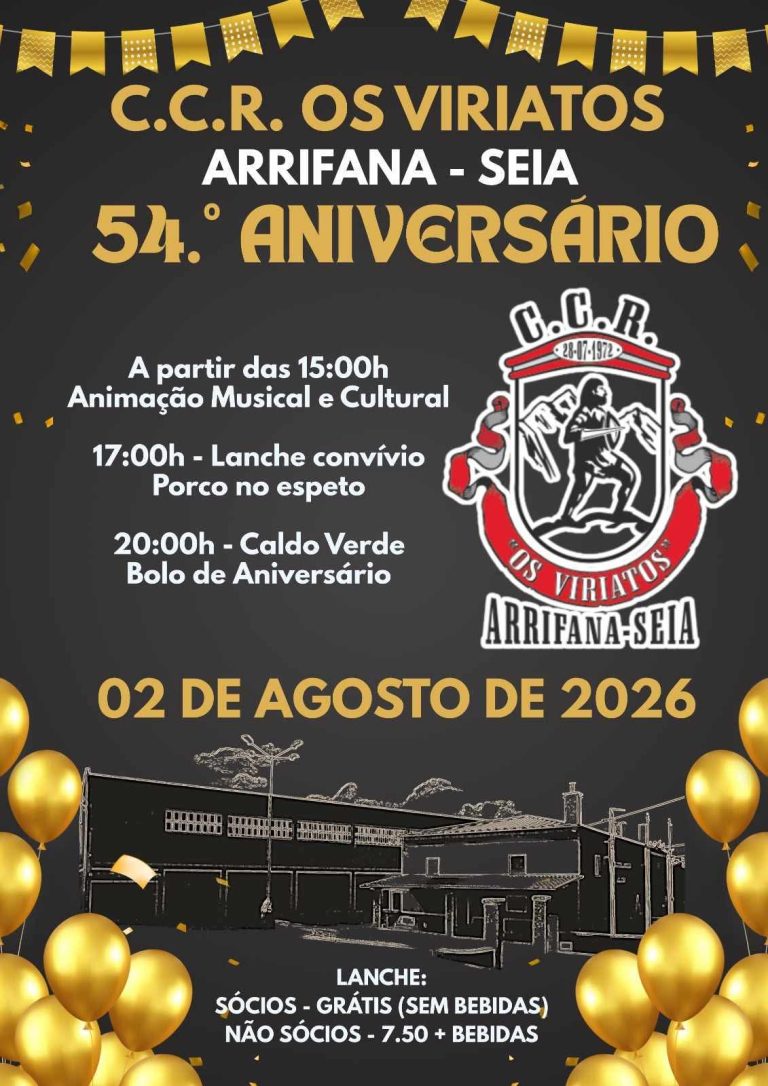 CCR “Os Viriatos” da Arrifana comemoram 54 anos