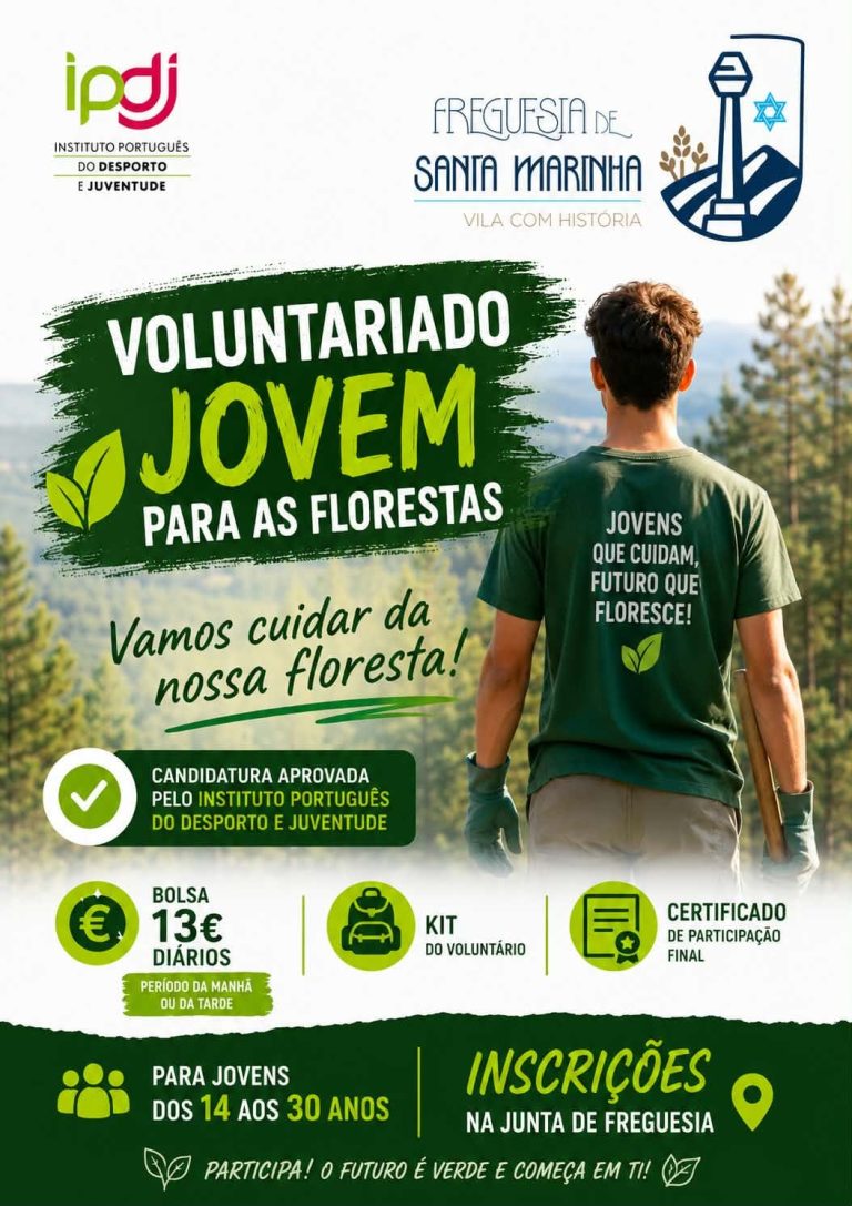 Freguesia de Santa Marinha com inscrições abertas para o voluntariado jovem para as florestas