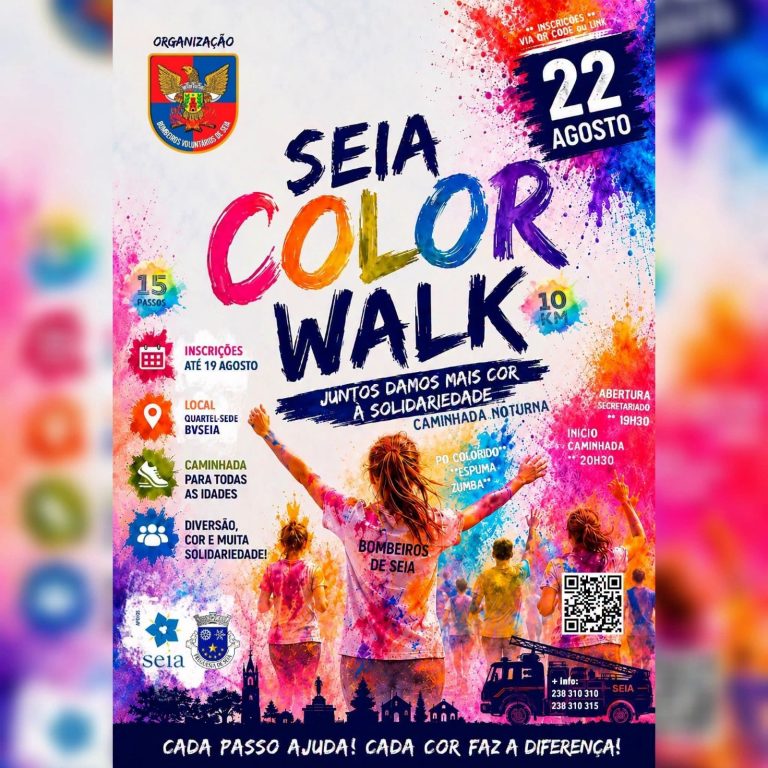 Bombeiros Voluntários de Seia promovem caminhada noturna solidária “Seia Color Walk” já este sábado