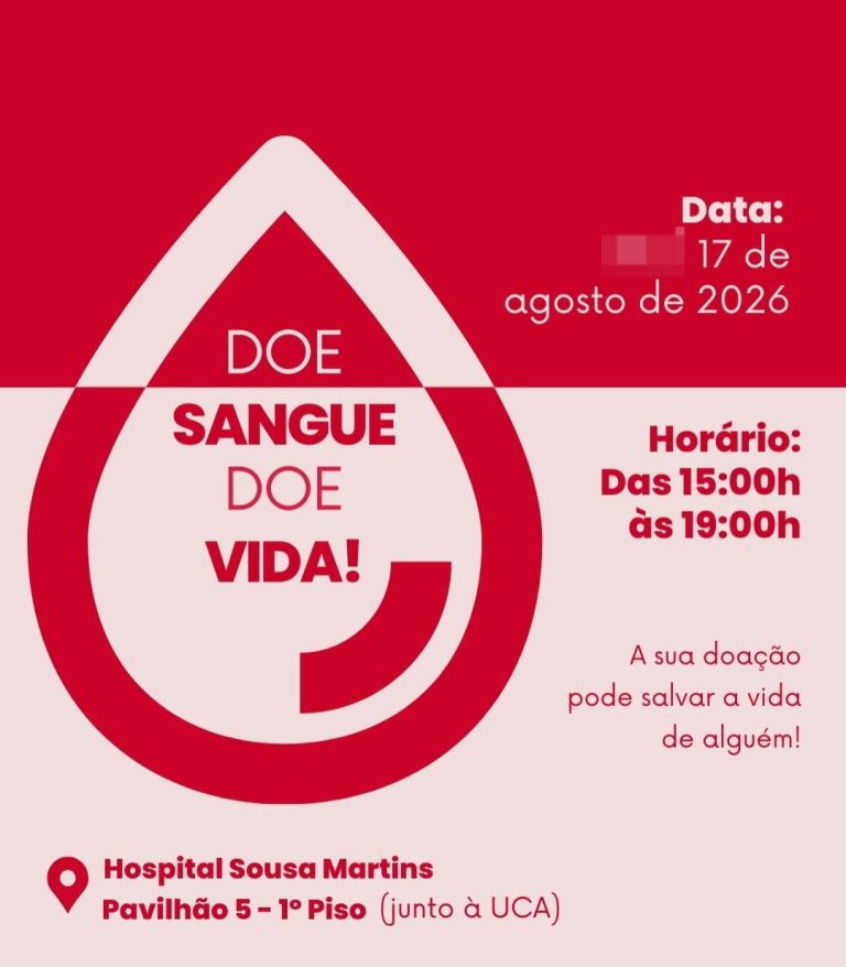 Colheita de sangue regressa ao Hospital Sousa Martins durante o mês de agosto. ULS da Guarda e Instituto Português do Sangue e da Transplantação apelam à solidariedade da comunidade