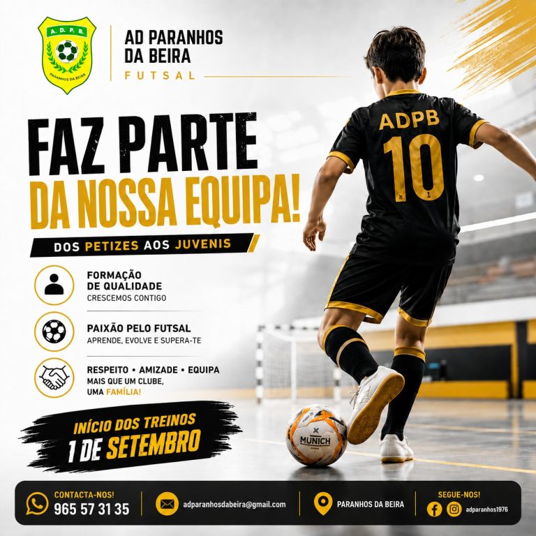 AD Paranhos da Beira Abre Inscrições para a Nova Época Desportiva de Futsal